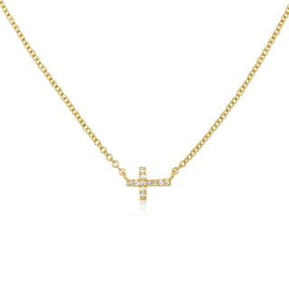 Petite Diamond Cross Necklace  Lindsey Leigh Jewelry.
