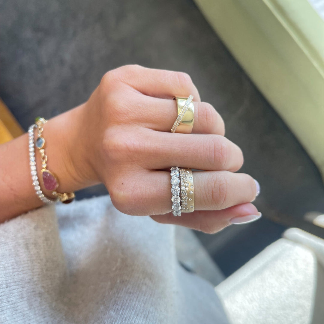 Petite Diamond Mardi Gras Ring - Lindsey Leigh Jewelry