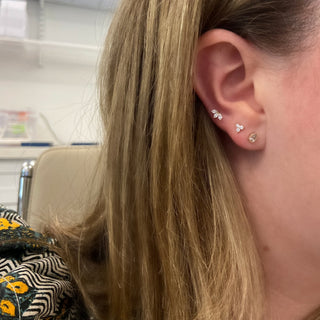 Diamond Trio Studs  Lindsey Leigh Jewelry.
