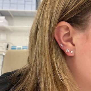 Diamond Trio Studs  Lindsey Leigh Jewelry.
