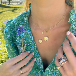 Petite Gold Cross Bead Necklace  Lindsey Leigh Jewelry.
