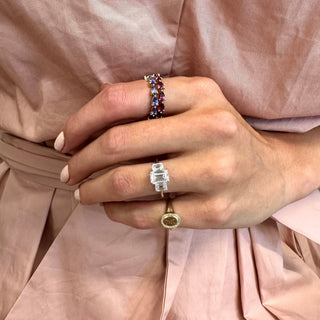 Petite Rhodolite Garnet Chasing Pear  Lindsey Leigh Jewelry.
