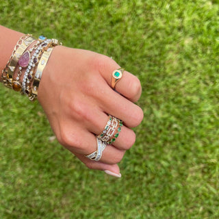 Petite Tsavorite Chasing Pear  Lindsey Leigh Jewelry.
