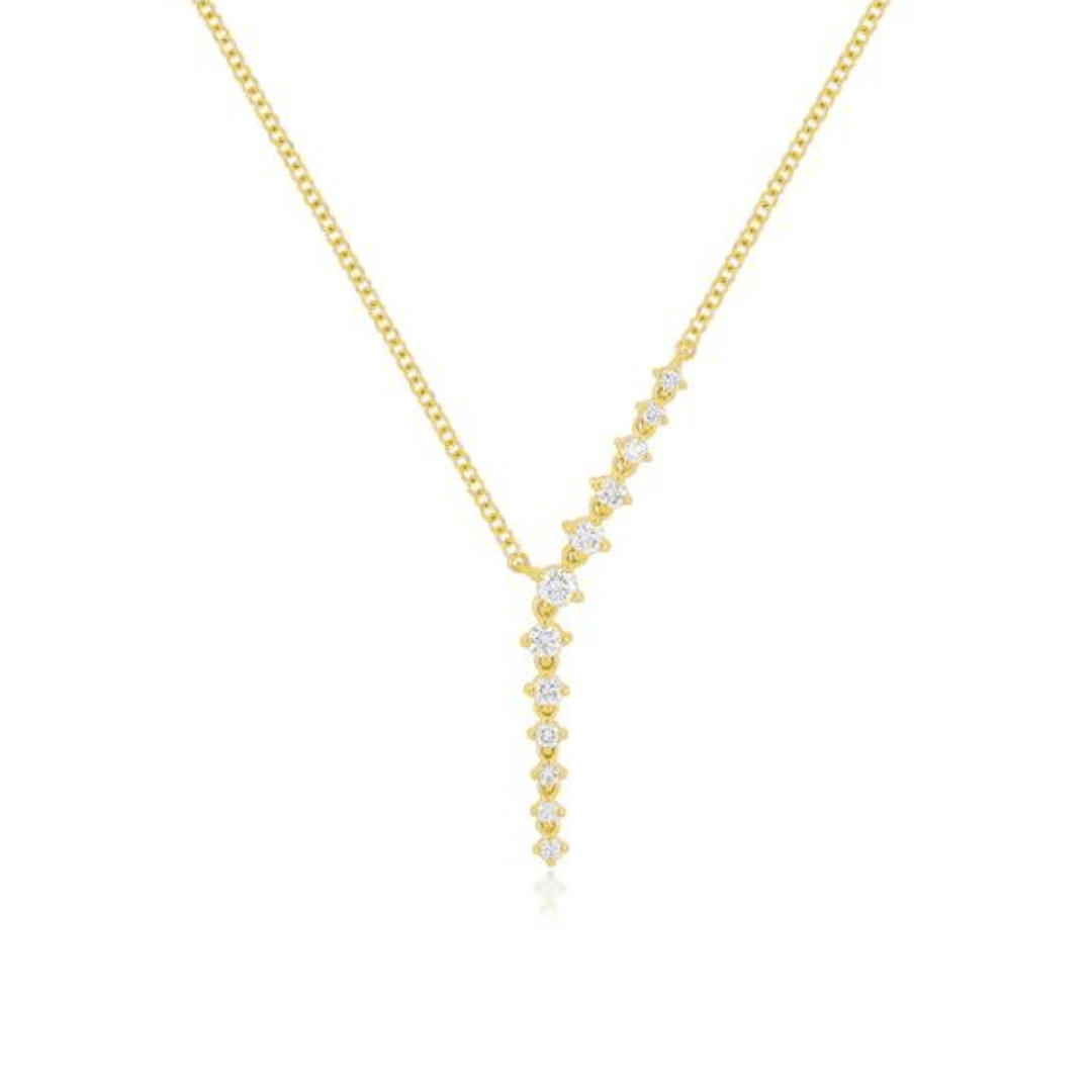 Prong Set Diamond Waterfall Necklace - Lindsey Leigh Jewelry