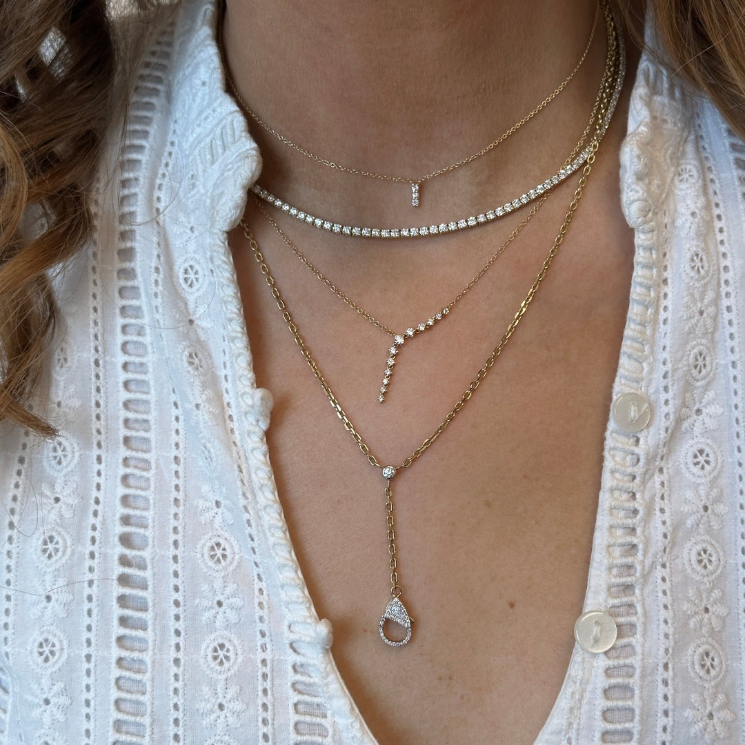 Prong Set Diamond Waterfall Necklace - Lindsey Leigh Jewelry
