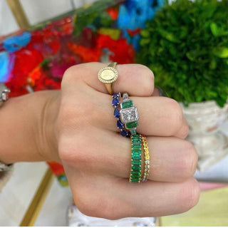Bezel Set Radiant Cut with Mixed Shape Side Stones  Lindsey Leigh Jewelry.
