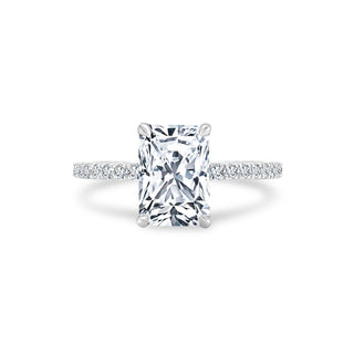 Radiant Cut Solitaire on Diamond Band  Lindsey Leigh Jewelry.
