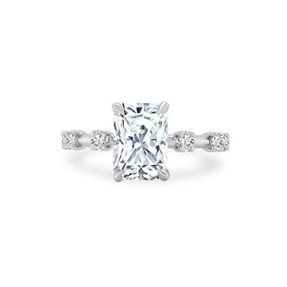 Radiant Cut Solitaire on Diamond Bar Band  Lindsey Leigh Jewelry.
