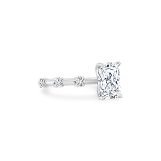 Radiant Cut Solitaire on Diamond Bar Band  Lindsey Leigh Jewelry.
