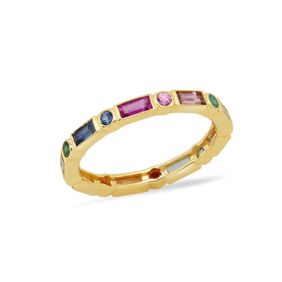Rainbow Art Deco Band - Lindsey Leigh Jewelry