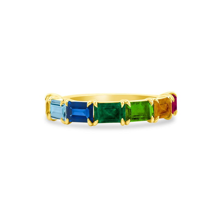 Rainbow Baguette Band - Lindsey Leigh Jewelry