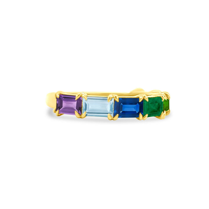 Rainbow Baguette Band - Lindsey Leigh Jewelry