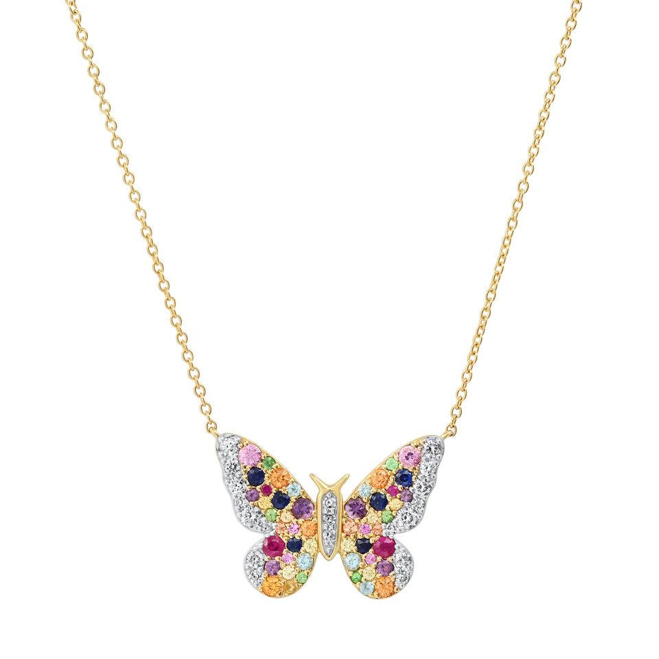 Rainbow Butterfly Necklace - Lindsey Leigh Jewelry