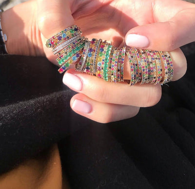 Rainbow Eternity Band - Lindsey Leigh Jewelry