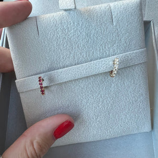 Reversible Diamond & Gemstone Huggies  Lindsey Leigh Jewelry.
