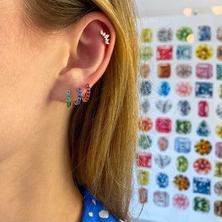 Reversible Diamond & Gemstone Huggies  Lindsey Leigh Jewelry.
