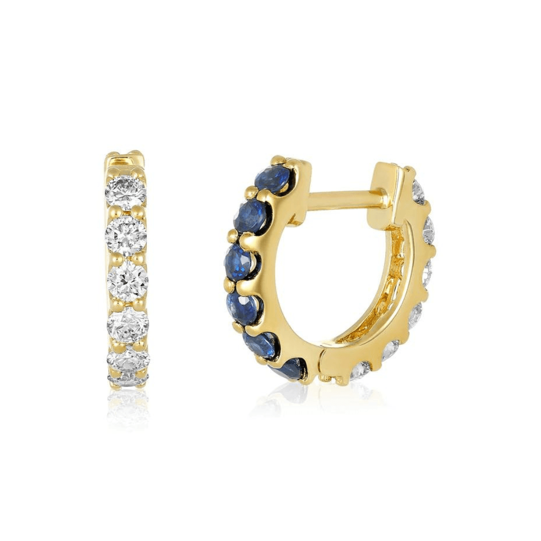 Reversible Diamond & Gemstone Huggies - Lindsey Leigh Jewelry