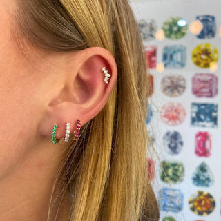 Reversible Diamond & Gemstone Huggies  Lindsey Leigh Jewelry.
