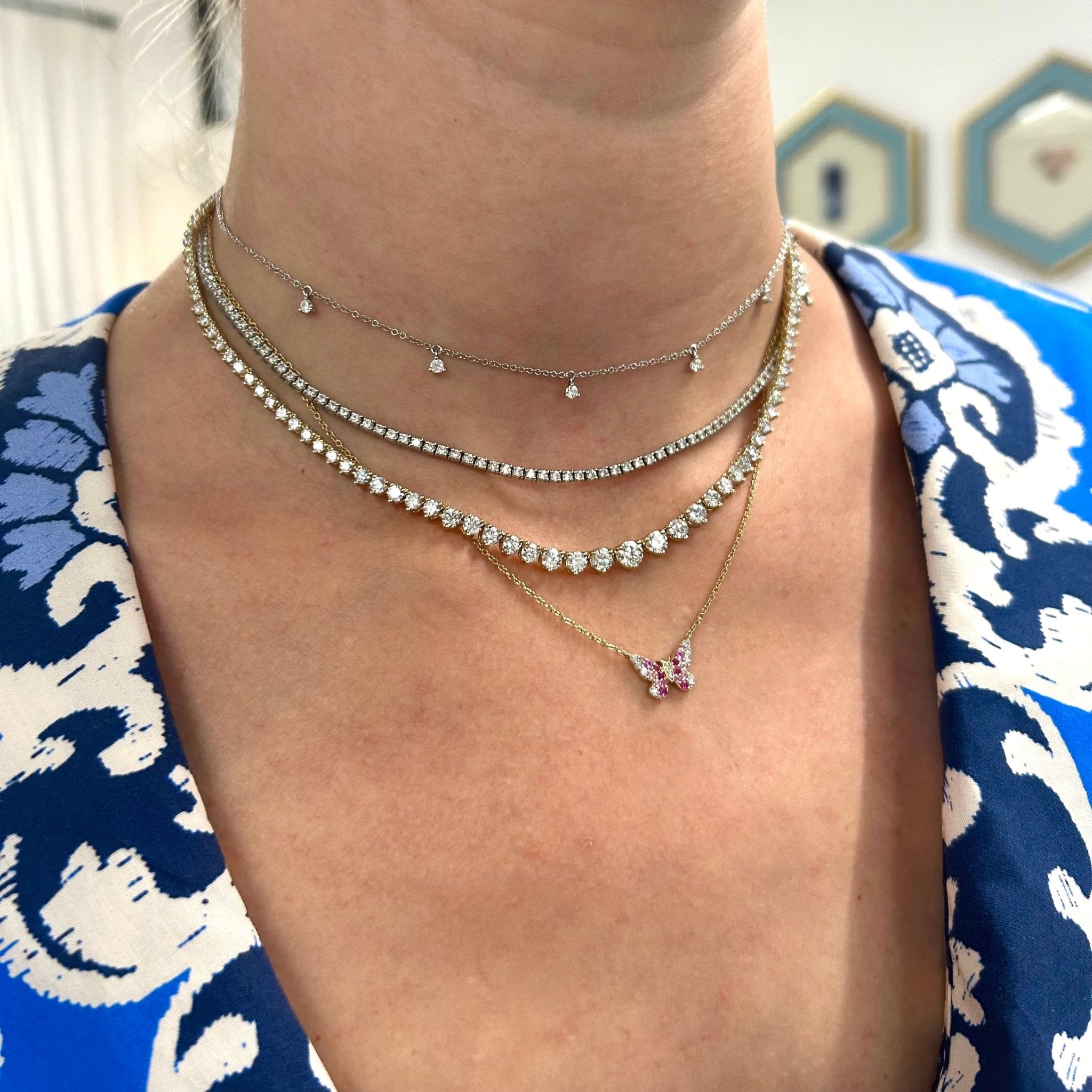 Classic Mini Diamond Tennis Necklace | Everyday Elegance | Jessica Jewellery