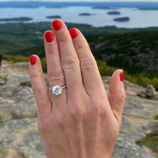 Round Solitiare on Diamond Band  Lindsey Leigh Jewelry.
