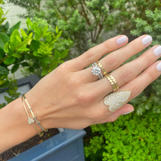 Round Solitiare on Diamond Band  Lindsey Leigh Jewelry.
