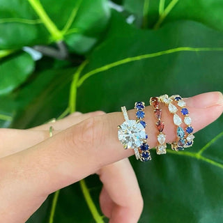 Round Solitiare on Diamond Band  Lindsey Leigh Jewelry.
