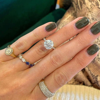 Round Solitiare on Diamond Band  Lindsey Leigh Jewelry.
