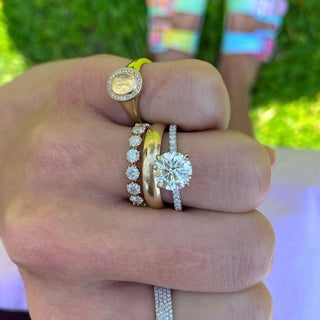 Round Solitiare on Diamond Band  Lindsey Leigh Jewelry.
