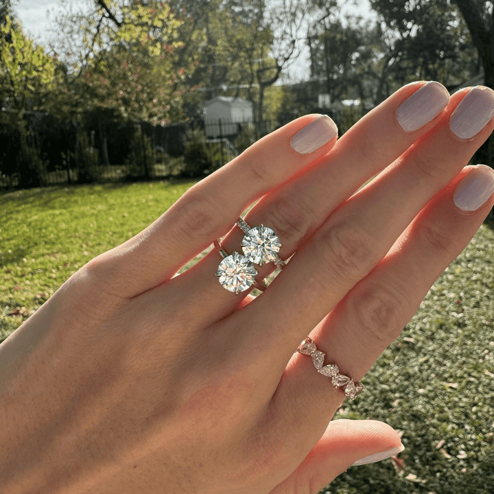 Round Diamond on Diamond Band - Lindsey Leigh Jewelry