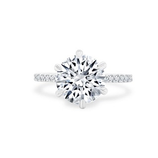 Round Solitiare on Diamond Band  Lindsey Leigh Jewelry.
