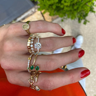 Round Solitiare on Diamond Band  Lindsey Leigh Jewelry.
