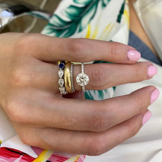 Round Solitiare on Diamond Band  Lindsey Leigh Jewelry.

