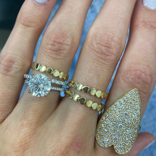 Round Solitiare on Diamond Band  Lindsey Leigh Jewelry.
