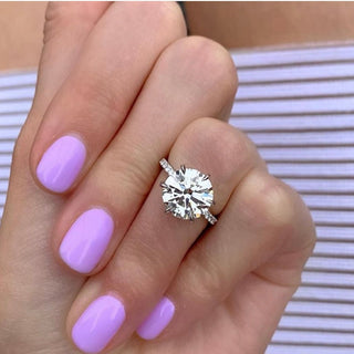 Round Solitiare on Diamond Band  Lindsey Leigh Jewelry.

