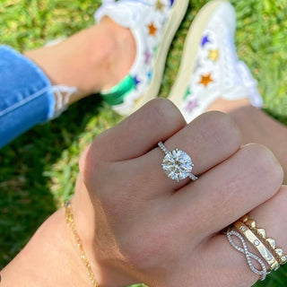 Round Solitiare on Diamond Band  Lindsey Leigh Jewelry.

