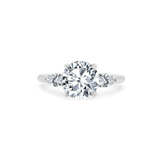 Round with Pear Cut Side Stones  Lindsey Leigh Jewelry.

