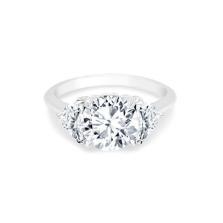 Round with Trillion Cut Side Stones  Lindsey Leigh Jewelry.
