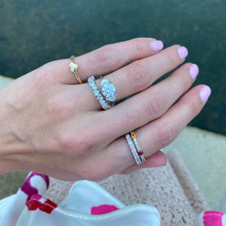 Round with Trillion Cut Side Stones  Lindsey Leigh Jewelry.
