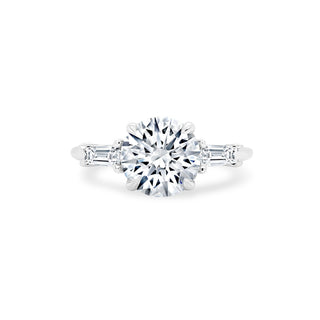 Round with Tapered Baguette Cut Side Stones  Lindsey Leigh Jewelry.
