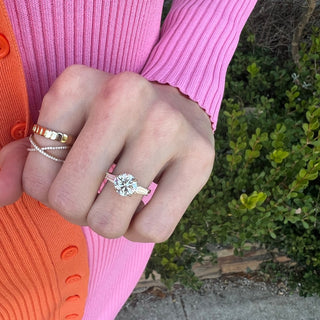 Round with Tapered Baguette Cut Side Stones  Lindsey Leigh Jewelry.
