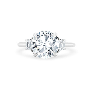 Round with Trapezoid Cut Side Stones  Lindsey Leigh Jewelry.
