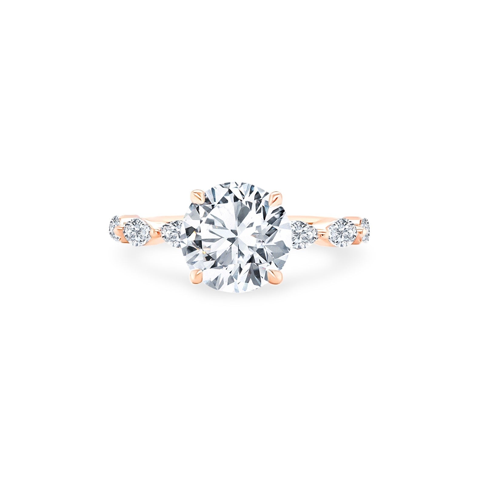 Round Solitaire on Marquise Cut Band – Lindsey Leigh Jewelry