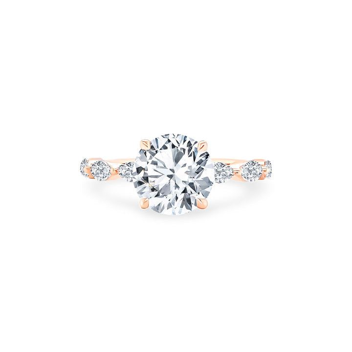 Round Diamond with Marquise Band - Lindsey Leigh Jewelry