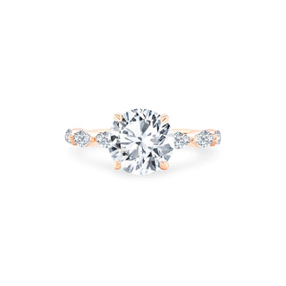 Round Solitaire on Marquise Cut Band  Lindsey Leigh Jewelry.
