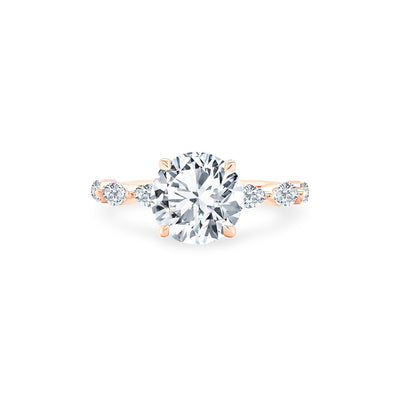 Round Diamond with Marquise Band - Lindsey Leigh Jewelry