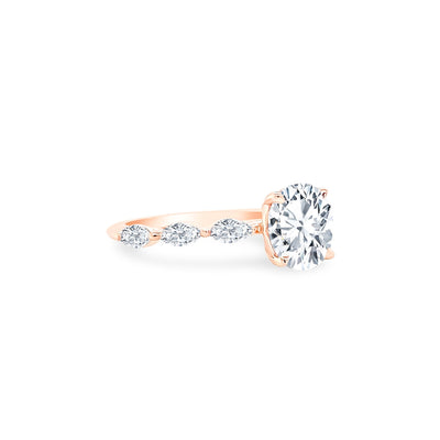 Round Diamond with Marquise Band - Lindsey Leigh Jewelry