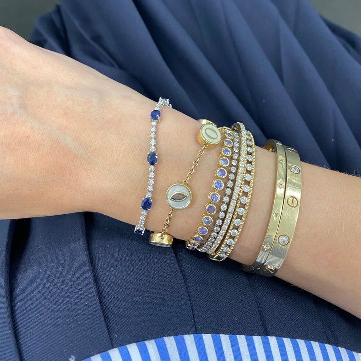 Sapphire and Diamond Tennis Bracelet - Lindsey Leigh Jewelry