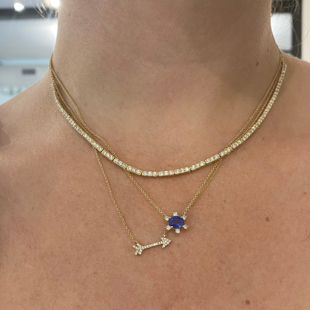 Sapphire Flower Necklace - Lindsey Leigh Jewelry