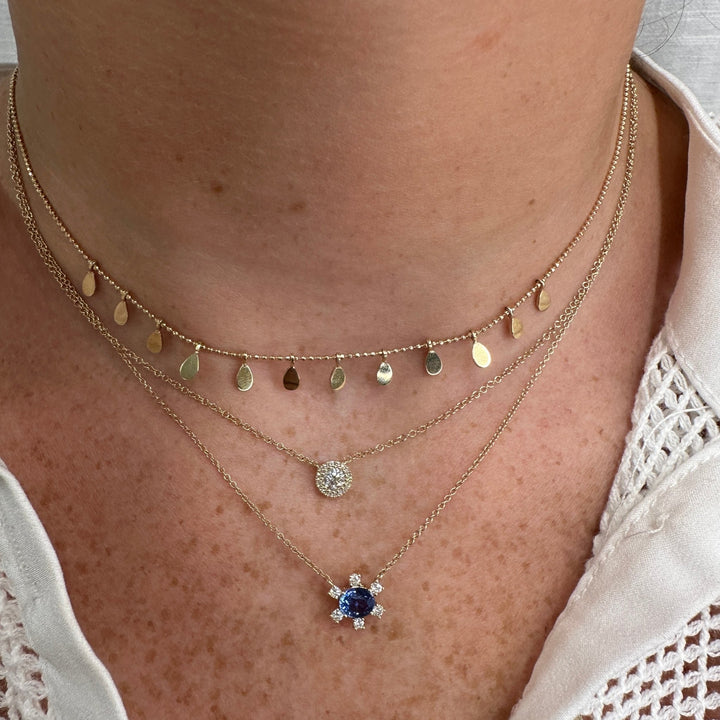 Sapphire Flower Necklace - Lindsey Leigh Jewelry