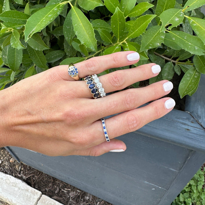 Sapphire Oval Bezel Band - Lindsey Leigh Jewelry